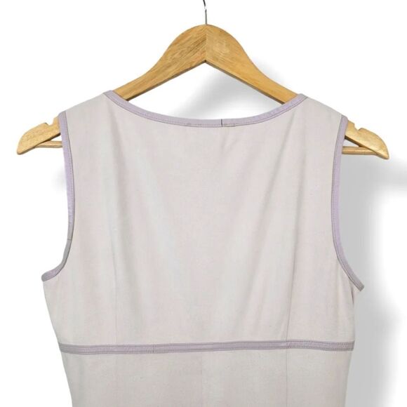 Vintage 90s Bebe Faux Suede V-neck Leather Trim Dress in Purple Frost Size Med - Picture 5 of 11